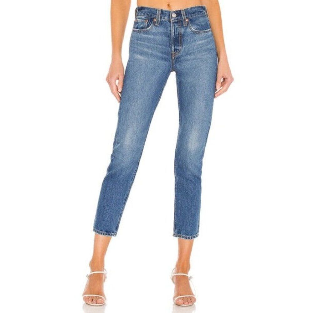NWT Levi's Wedgie Fit Ankle Crop Jeans High Rise Premium Size 25 Denim Med Wash